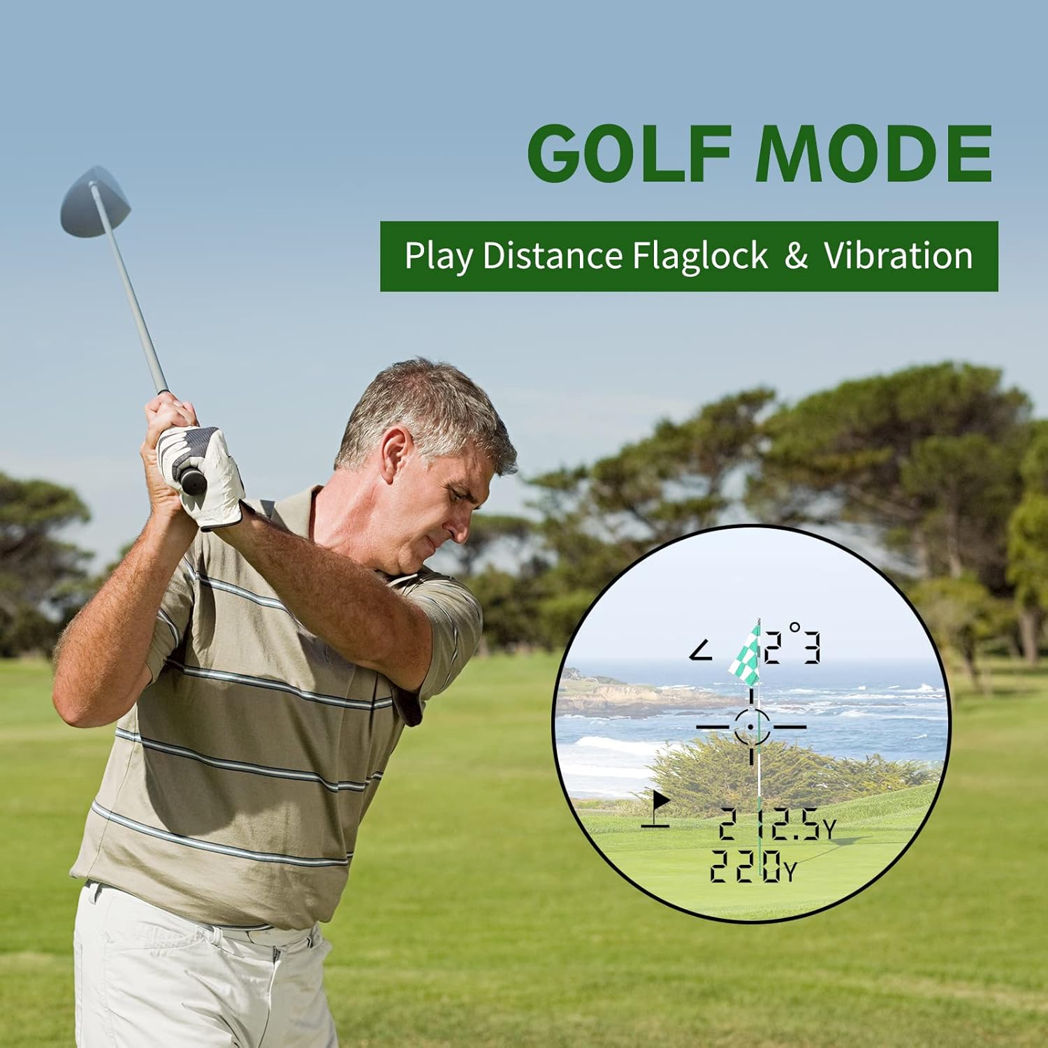 AquilaPro Golf Rangefinder with Slope and Flagpole Lock Vibration,Slope Switch for Golf Tournament Legal,650Yards,Rechargeable Battery,6X Magnification,Ranging/Scanning/Height/Speed Measurement : Sports & Outdoors