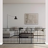 Vista 11 de ALLAIBB Soporte de presión extra ancho para puerta de bebé con cierre automático, puerta de seguridad de metal blanco para escaleras y puertas, a