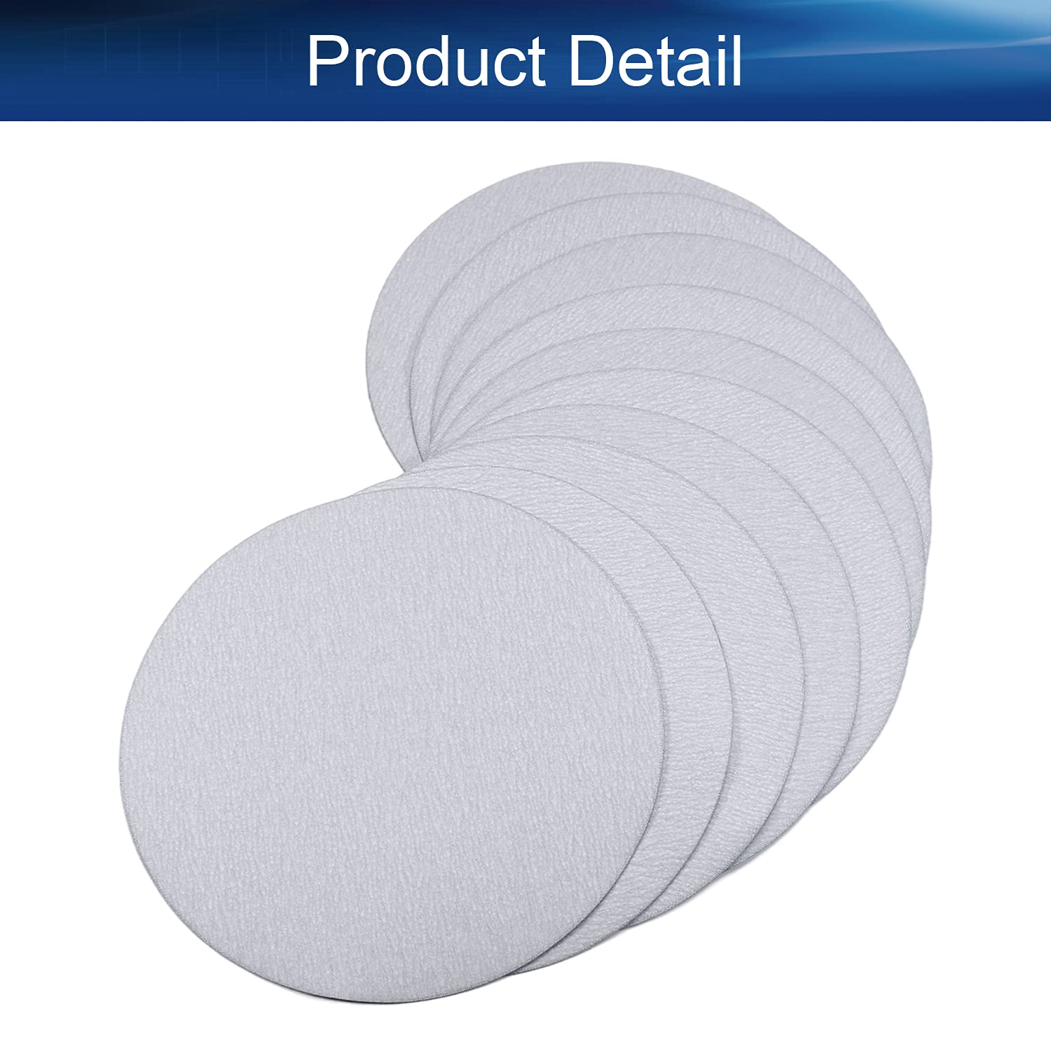Auniwaig 10Pcs Hook and Loop Sanding Discs, 7 Inch Sanding Paper 400 Grits Aluminum Oxide Flocking Sandpaper, for Car Surface Coating Silicon Bottom Wood Stone Metal