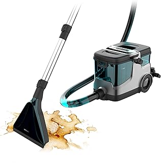 Cecotec Aspirador Limpiatapicerías de Trineo Conga CarpetClean 30000 Steam. Potencia de 2200 W, Succión de 18 kPa, Vapor y Agua Caliente, Radio de 8 Metros, Gran Depósito, Ruedas Integradas