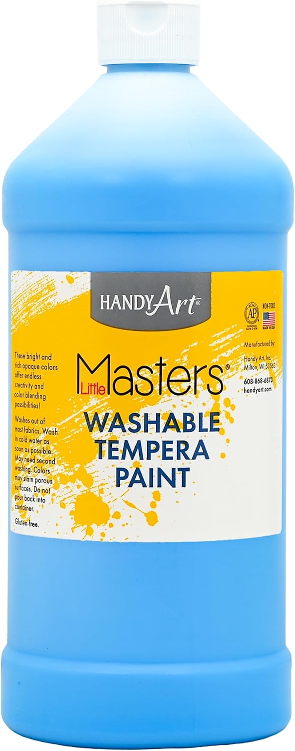 Handy Art Little Masters Washable Tempera Paint, Yellow, Gallon 128 oz | Bright & Mixable, High Opacity, Washable Colors for Classroom, Students, Kids, Young Artists, Safe & Non-Toxic, Made in USA