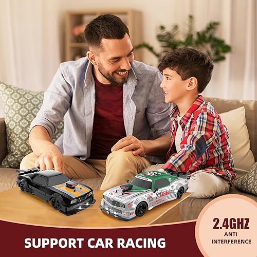 Miniatura 5 de Coche de deriva RC 116 2.4GHz 4WD, autos de control remoto recargables de alta velocidad con aerosol, luces frías y neumáticos adicionales, auto de