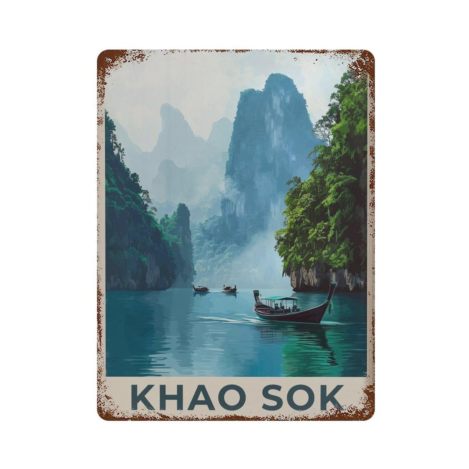 xiaoxiaoshen Khao Sok National Park Travel Thailand Lake (3) Wall Decor Art Metal Tin Poster Modern Home Decor Art Home Bar Shop Decorations Vintage Sign 40x30cm