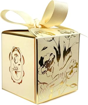 30PCS Small Gift Boxes, Gold Gift Box with Ribbon Wedding Party Favor Boxes Fancy Candy Gift Boxes with Lids for Anniverary Birthday Valentines Day Packaging Presents 2.6x2.6x2.6 inchS,Gold