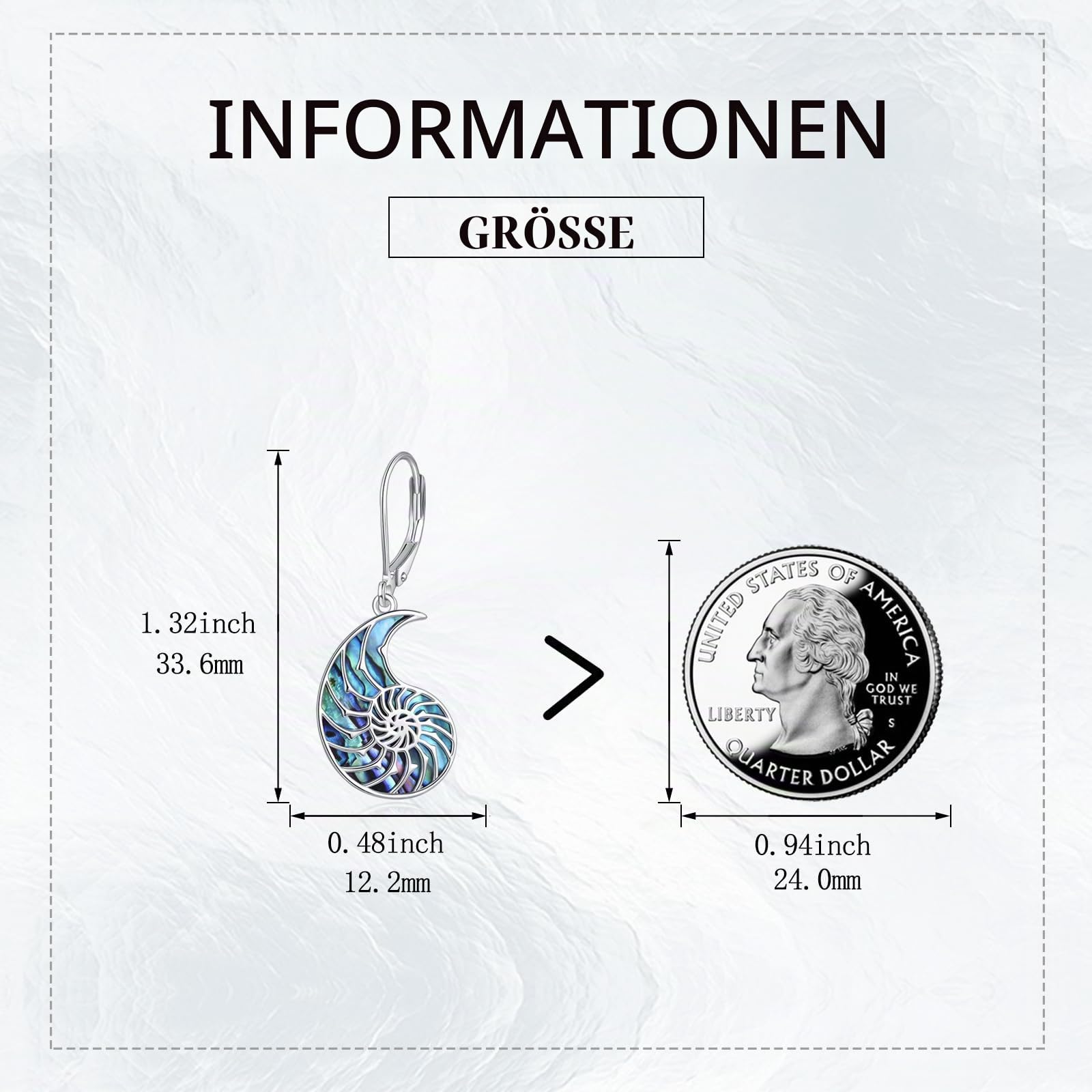 AXELUNA Conch Ohrringe Sterling Silber Teardrop Abalone Shell Ohrringe für Frauen baumeln Geschenke