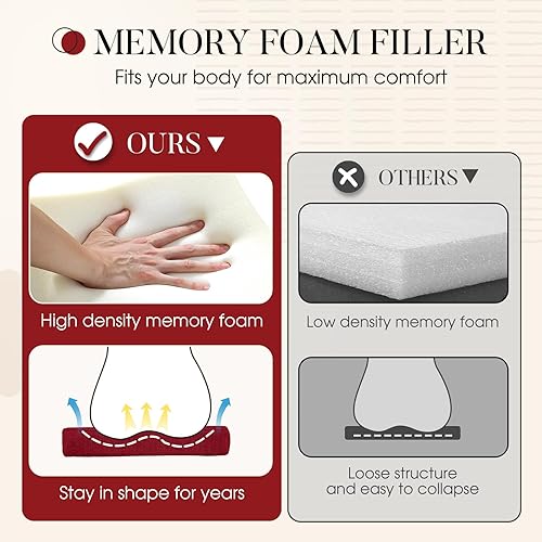 Vista 28 de Basic Beyond Cojines para sillas de comedor, 4 unidades, cojines de espuma viscoelástica con lazos y respaldo antideslizante, almohadillas para Gris