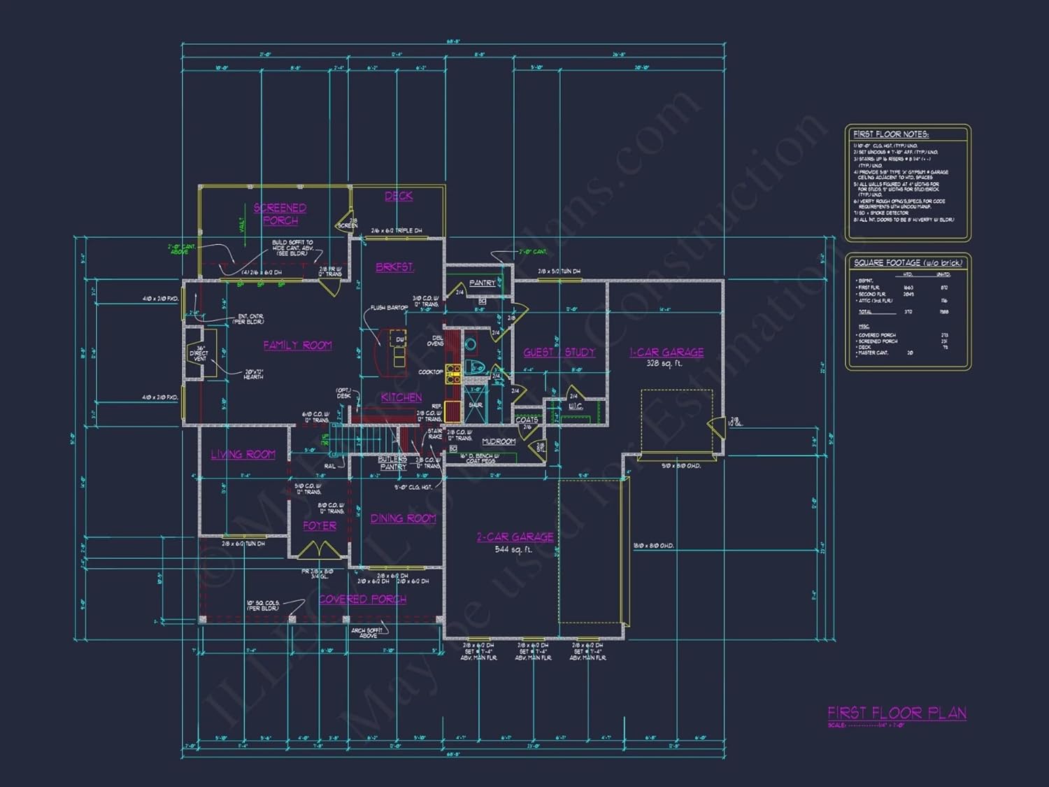 13-1098 HOUSE PLAN - Expansive House Plan Featuring 5 Bedrooms, CAD Designs & Blueprint