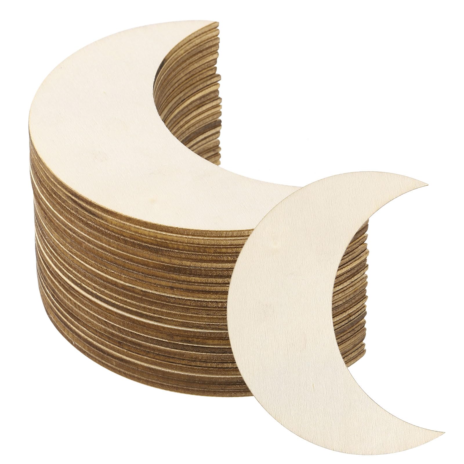PATIKIL 2.8"x1" Wooden Moon