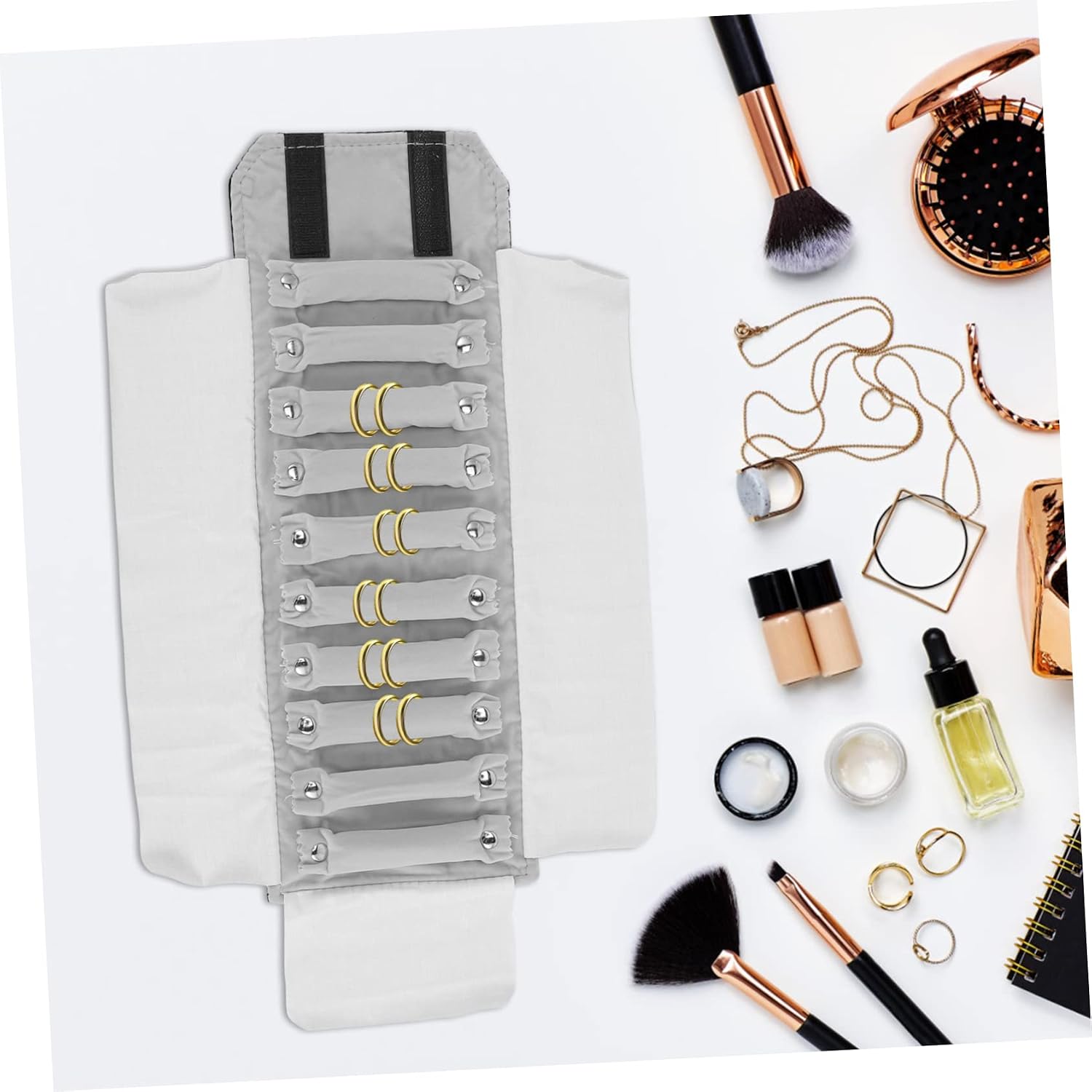 Portable Jewelry Travel Bag Jewelry Organizers Ring Holder Storage Roll Organizer Case for Business Trip
