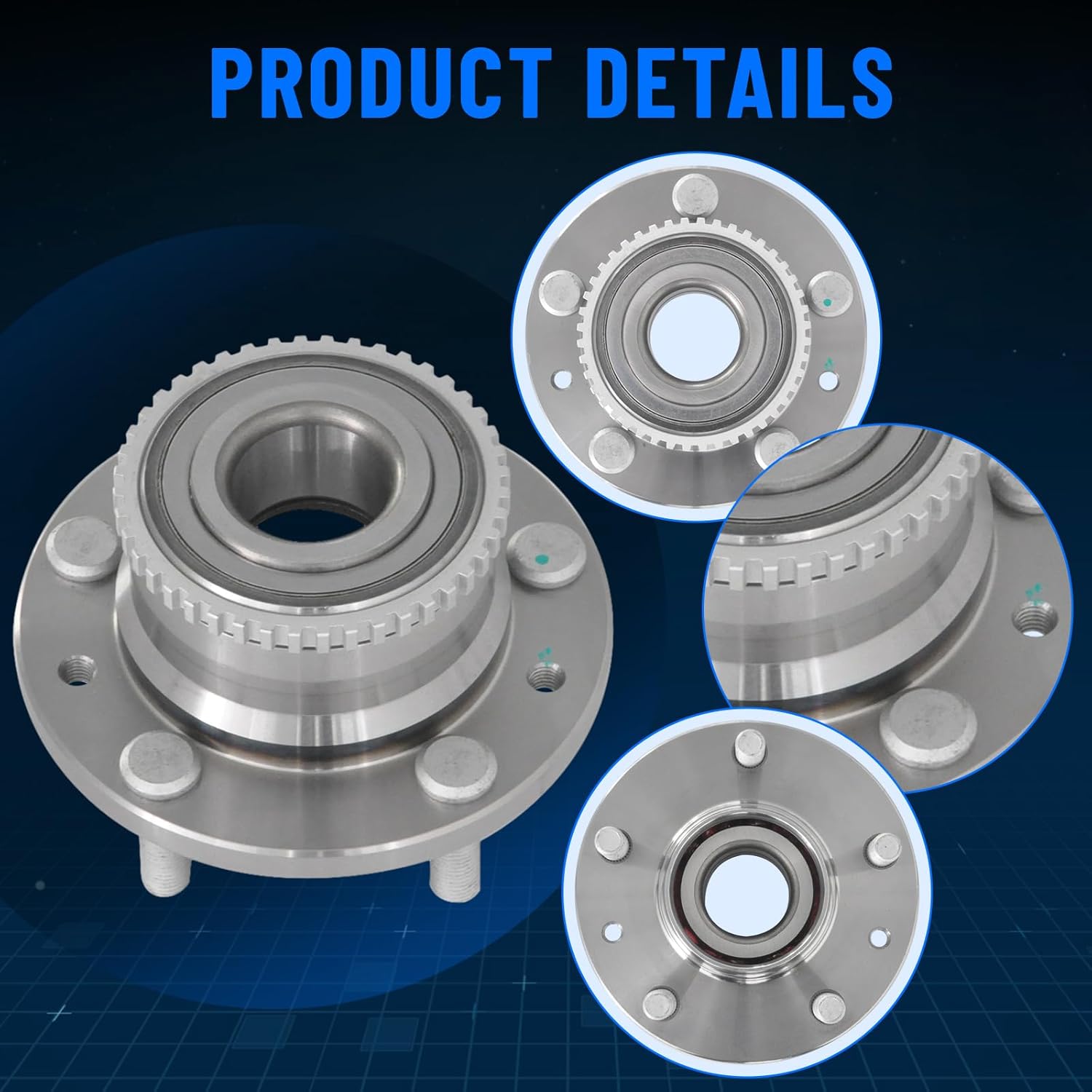 512271 2 Pack Rear Wheel Hub and Bearing Assembly for Ford Fusion 2006-2012,for Lincoln MKZ 2007-2012 Zephyr 2006,for Mazda 6 2003-2008,for Mercury Milan 2006-2011 Pair