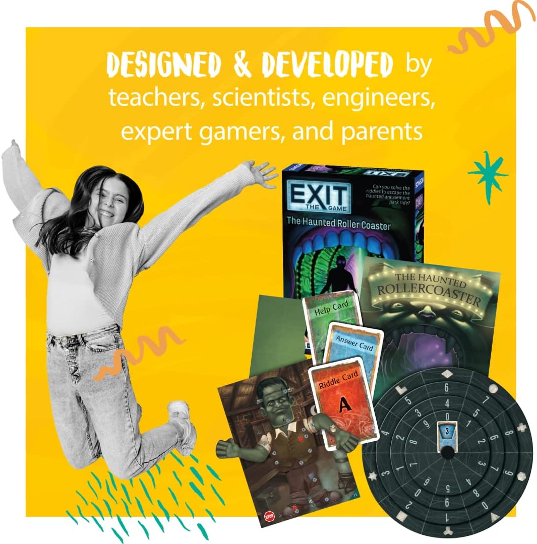 Exit: The Haunted Roller Coaster | Exit: The Game - A Kosmos Game from Thames & Kosmos | Family-Friendly, Card-Based at-Home Escape Room Experience for 1 to 4 Players, Ages 10+