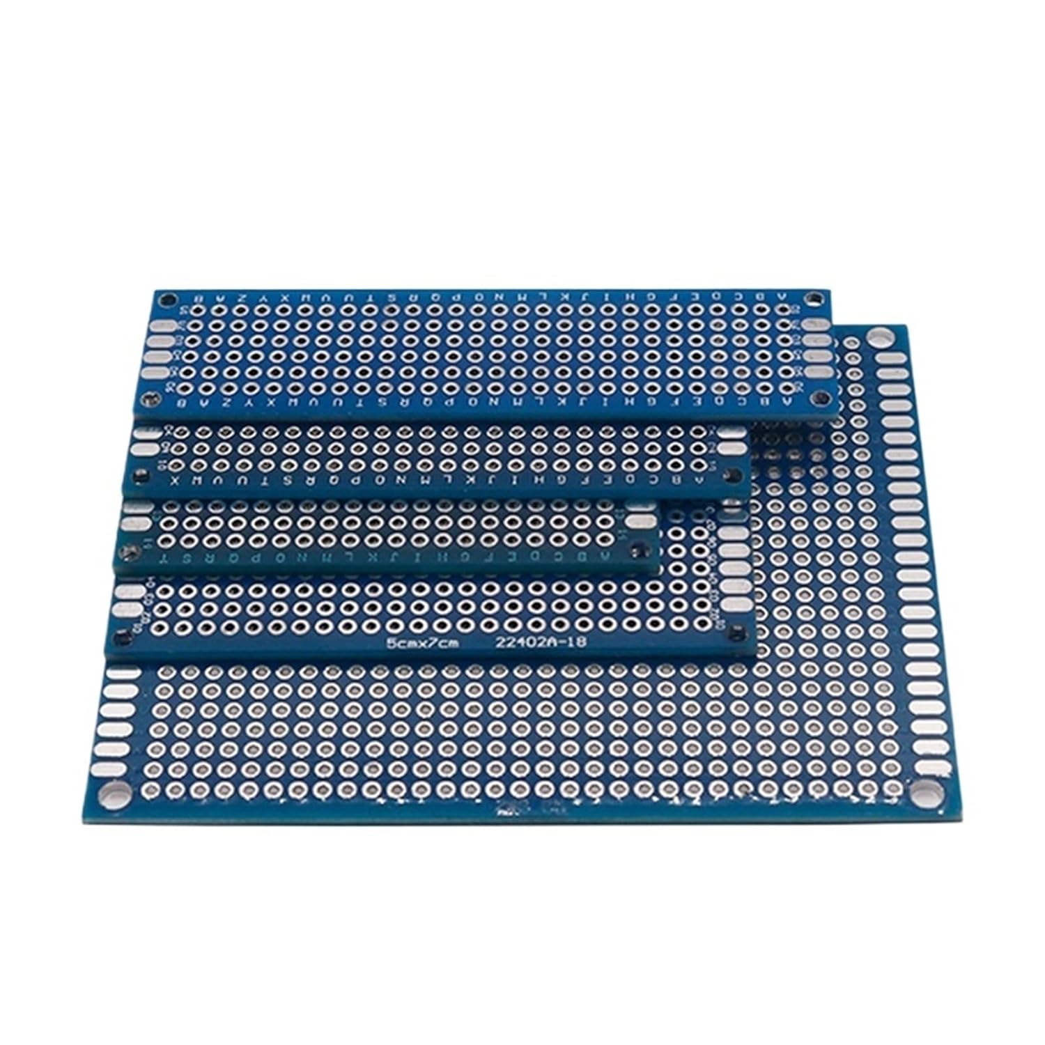 5PCS/Lot 2 * 8/3 * 7/4 * 6/5 * 7/7 * 9CM Double Side Prototype DIY Universal Printed Circuit PCB Board Protoboard PCB Kit Breadboard Set(White)