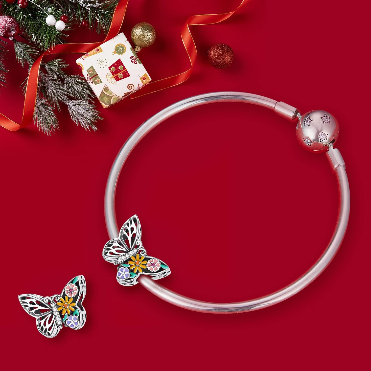 VOROCO Butterfly Dragonfly Cat Charm for Bracelet Cute Animal Collection Bead & Charm for Women Girls 925 Sterling Silver Pendant & Dangle Charm Jewelry for Bracelet and Necklace - Image 3