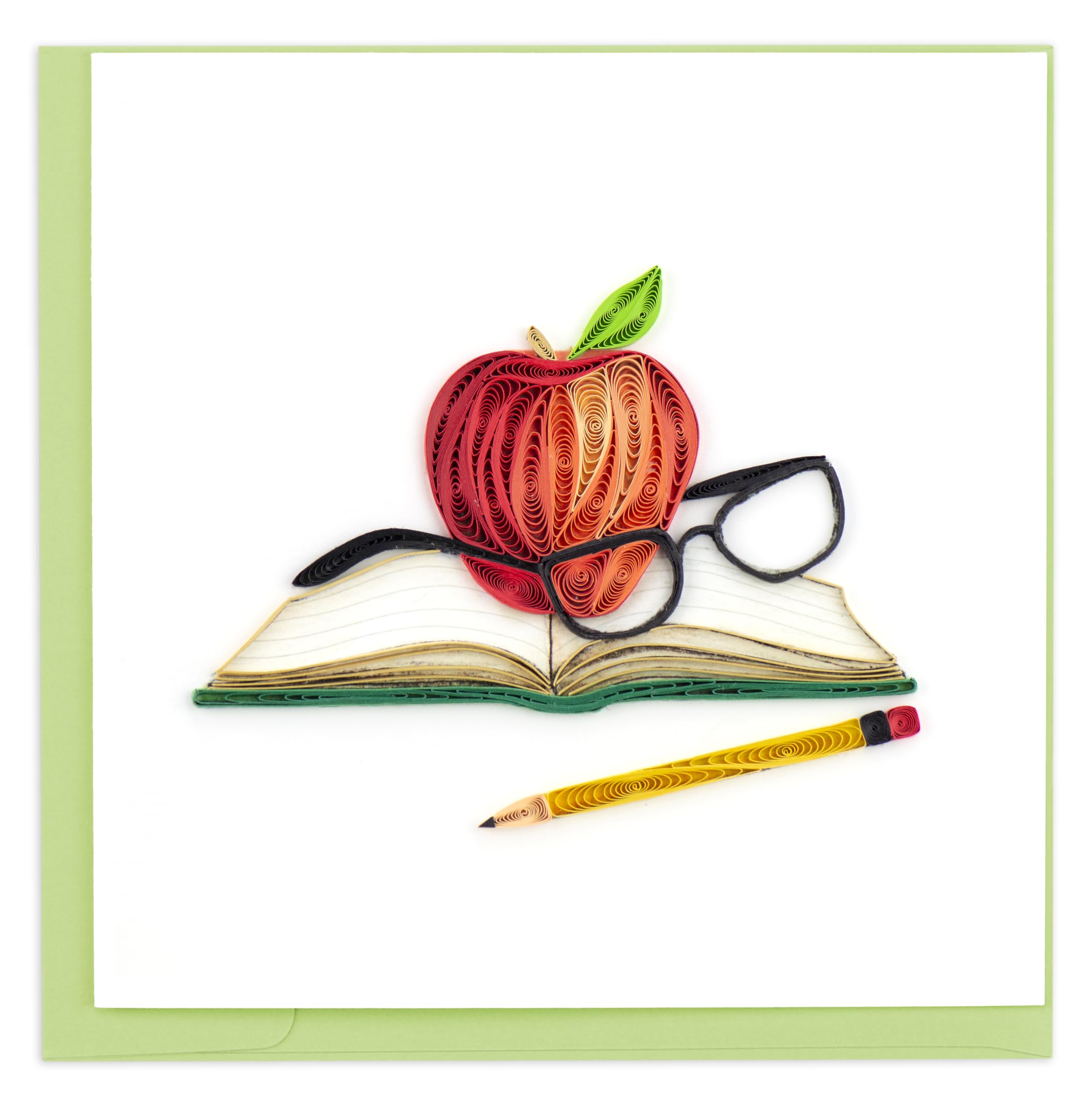 Quilling A Teachers Apple Thank You Teacher Hand-Finished Art Greeting Card Frameable Art