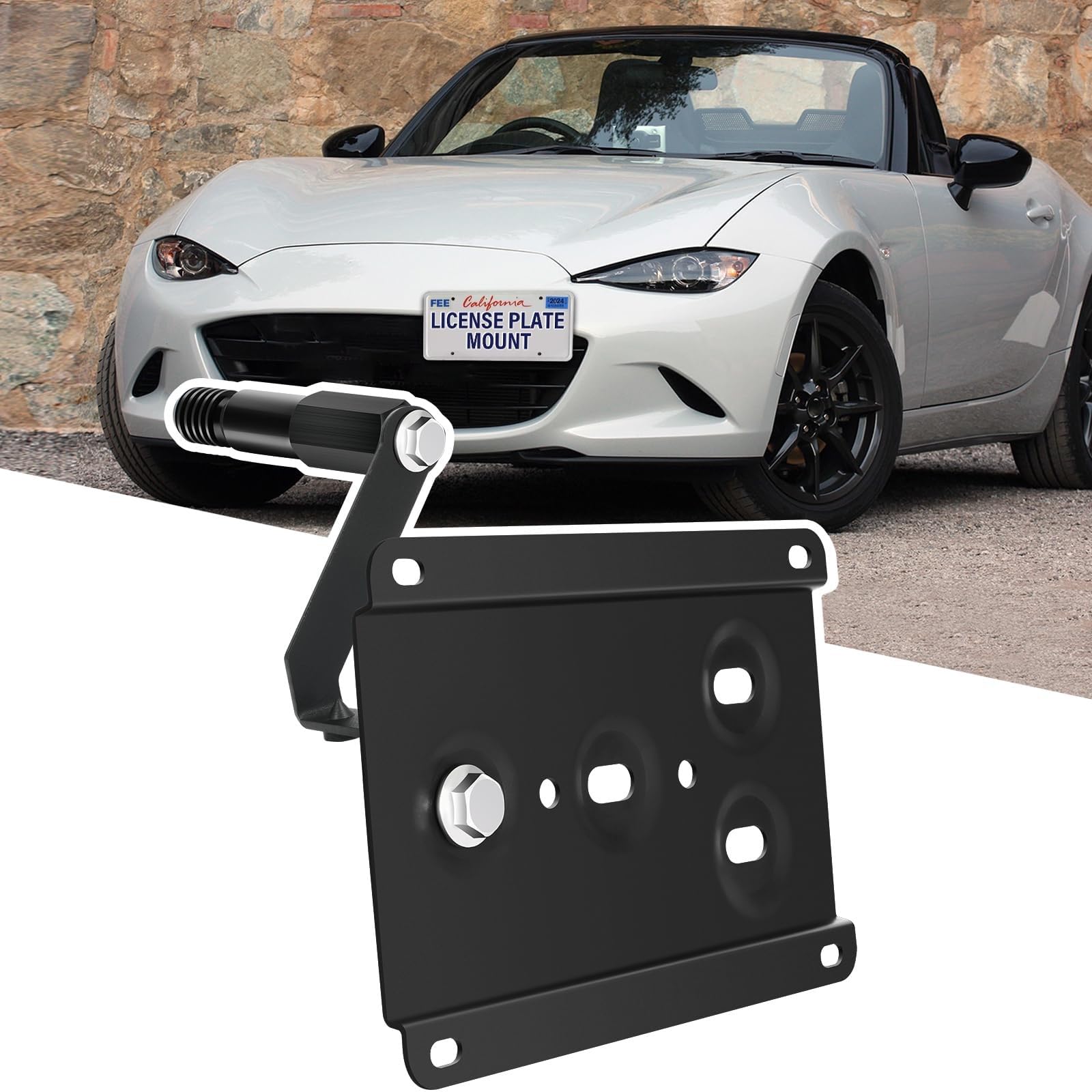 Amazon.com: New No Drill Front Bumper Tow Hook License Plate Mount
