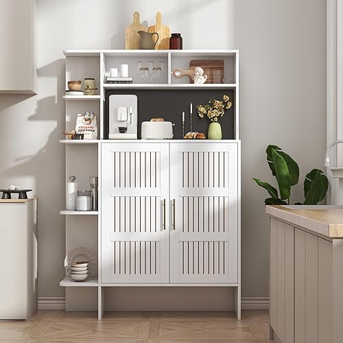 Miniatura 9 de Zapatero grande para entrada, zapatero blanco con puertas, organizador independiente de zapatos, zapatero de madera para vestíbulo, estantes