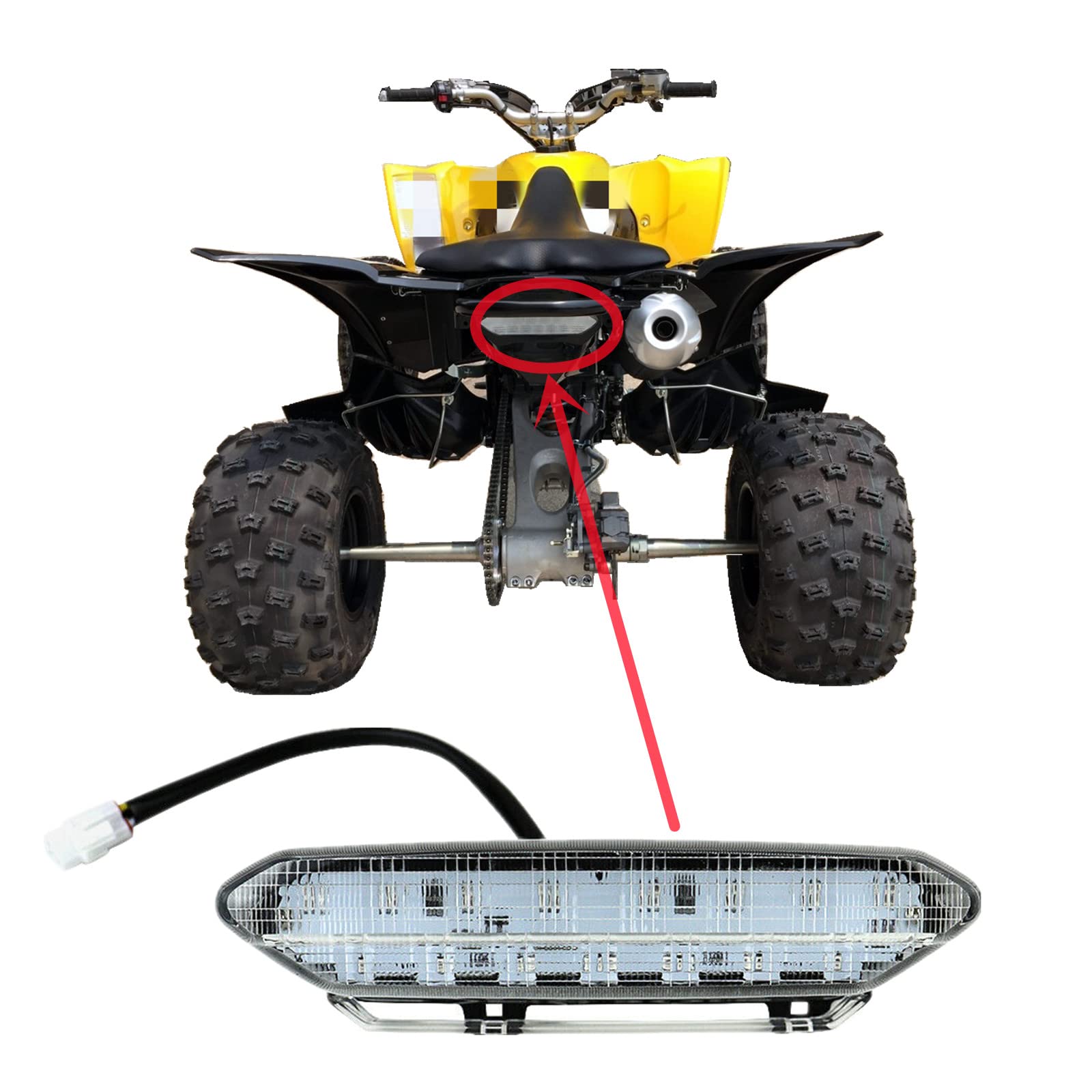 WHFZN Led Tail Light Brake Assembly for Yamaha 2006-2009 YFZ450 5TG-84710-21-00 Red light