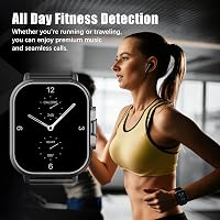 Ceas inteligent 2 în 1 Flylin cu căști wireless, ecran tactil HD de 2,01 inchi, monitorizare ritm cardiac, somn, pedometru, funcție telefonică, SpO2 4