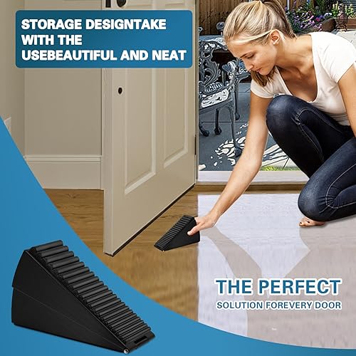 Vista 13 de Actvty Tope de puerta resistente, tope con resorte de 3 pulgadas, topes de puerta ajustables grandes, tope de puerta de cuña que se adapta a