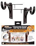 Tap Curtain Rod Bracket, Bronze, Set of 2  No Drill Curtain Rod Brackets, Damage-Free, Easy to Install | Fits 1.25 Rods, Holds up to 30 lbs, As Seen on TV  Great Gift Idea for Moms | No Drill Curtain Rod Brackets, Damage-Free, Easy to Install on Any Window, Fits 1.25 Rods, Holds up to 30 lbs, As Seen on TV