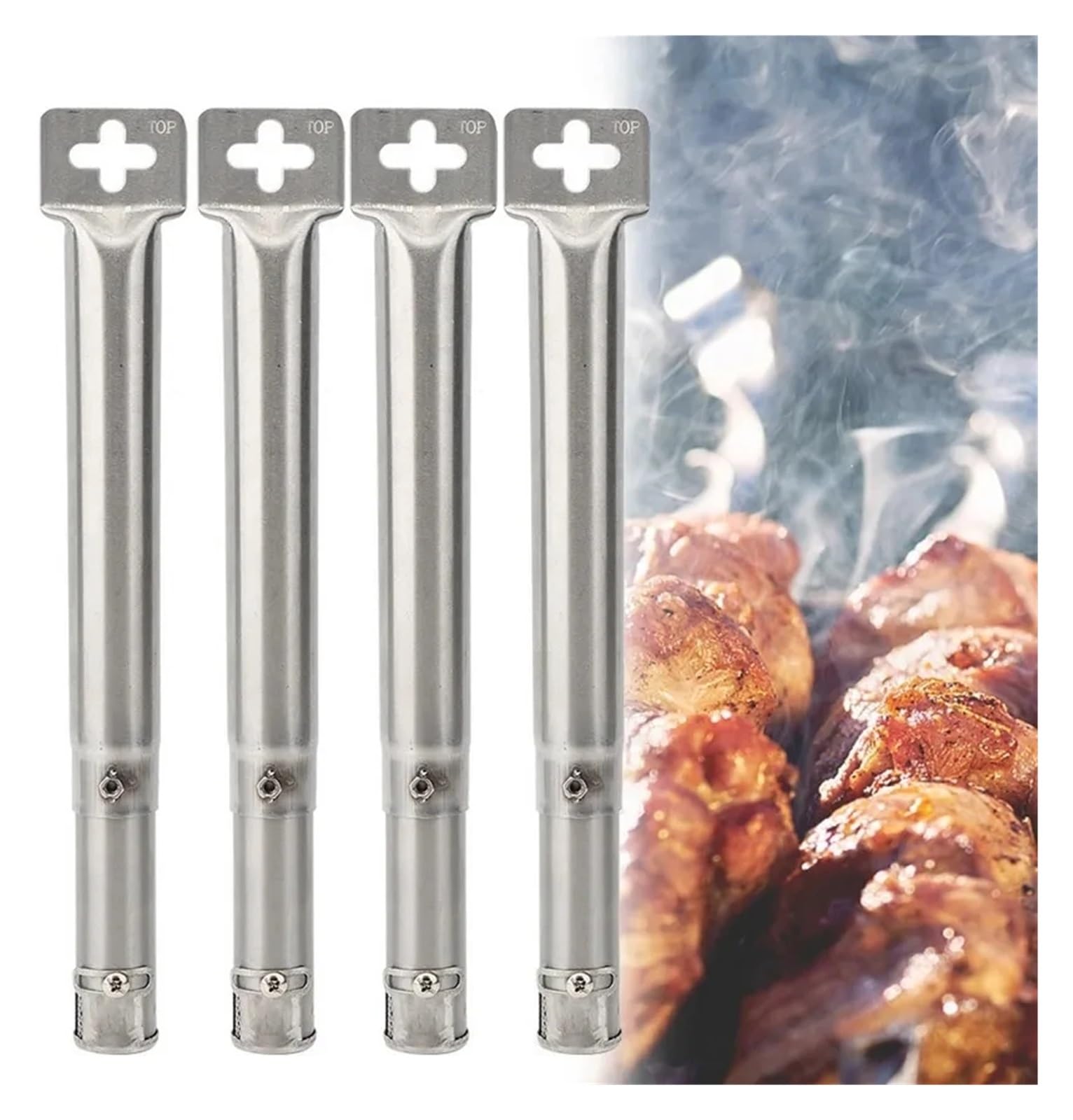 4PCS/set BBQ Grill Pipe Adjustable Stainless Steel Barbecue Tube Burners Outdoor Indoor Gas Grilling Replace Parts