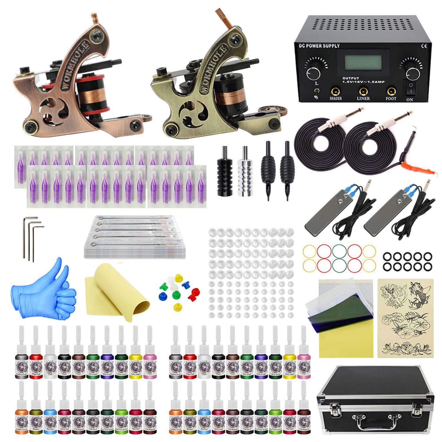Wormhole Tattoo Kit with Case Complete Tattoo Kit for Beginners Tattoo Power Supply