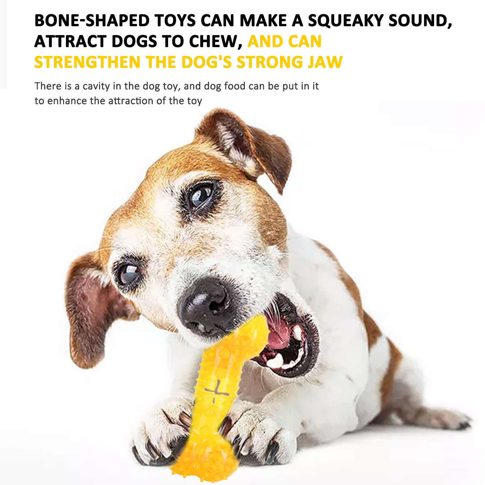 Jeanoko Dog Squeaky Toy Blue Popsicles Yellow Rice Bones Cool Down Teething Sticks Washing Teeth Tpr Bite-resistant Vent Products Popsicle Shape Chew Bone Stick With Sound Pet Interactive - Image 3