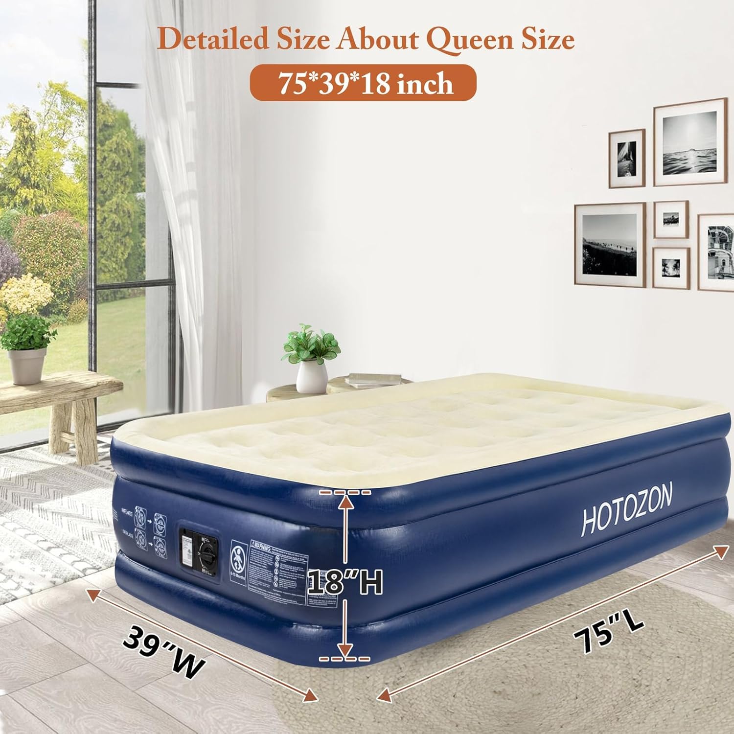 Twin Air Mattress with Built-in Pump, 18