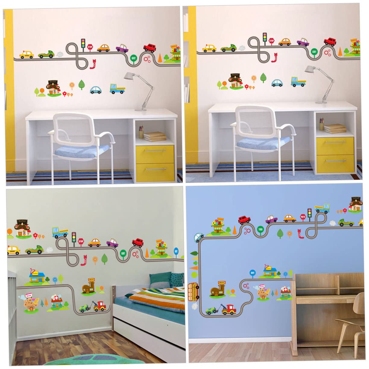 Cabilock 3 Set Di Adesivi Murali Per Cameretta Bambini Adesivi Decorativi Per Bambini Piccoli Adesivi Murali Rimovibili Per Treni E Auto 2 Fogli * 3
