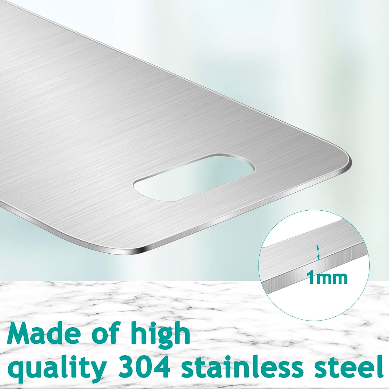 3 PCS Stainless Steel Cutting Boards, Double Sided Food Grade Chopping Board, 304 Stainless Chopping Cutting Board for Kitchen Meat Fruits & Vegetables, 13.2''x9.05'', 11.8x7.7, 9.25''x5.7 - Image 4