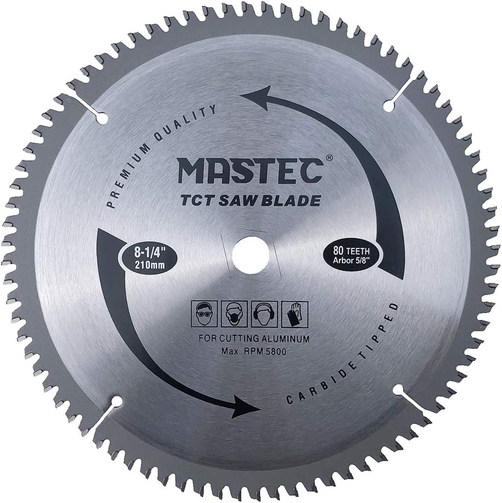 - MASTEC 8-1/4 Inch 80 Tooth TCG for Aluminum and Non Ferrous Metals Cutting with 5/8-Inch DMK Arbor
