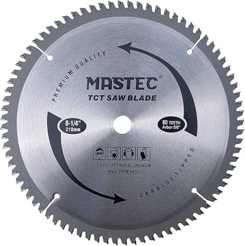 MASTEC TCG de 80 dientes de 8-14 pulgadas para corte de aluminio y metales no ferrosos con eje DMK de 58 pulgadas