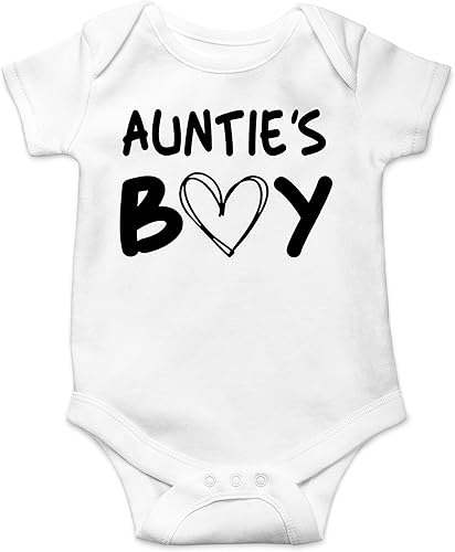 Vista 13 de AW Fashions Auntie's Boy - Body para bebé, divertido y lindo traje para bebé, adorable mameluco para recién nacido
