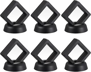 sourcing map Floating Thin Film Display Box, ABS Frame Case with Base 5cm x 5cm x 2cm Black Pack of 20