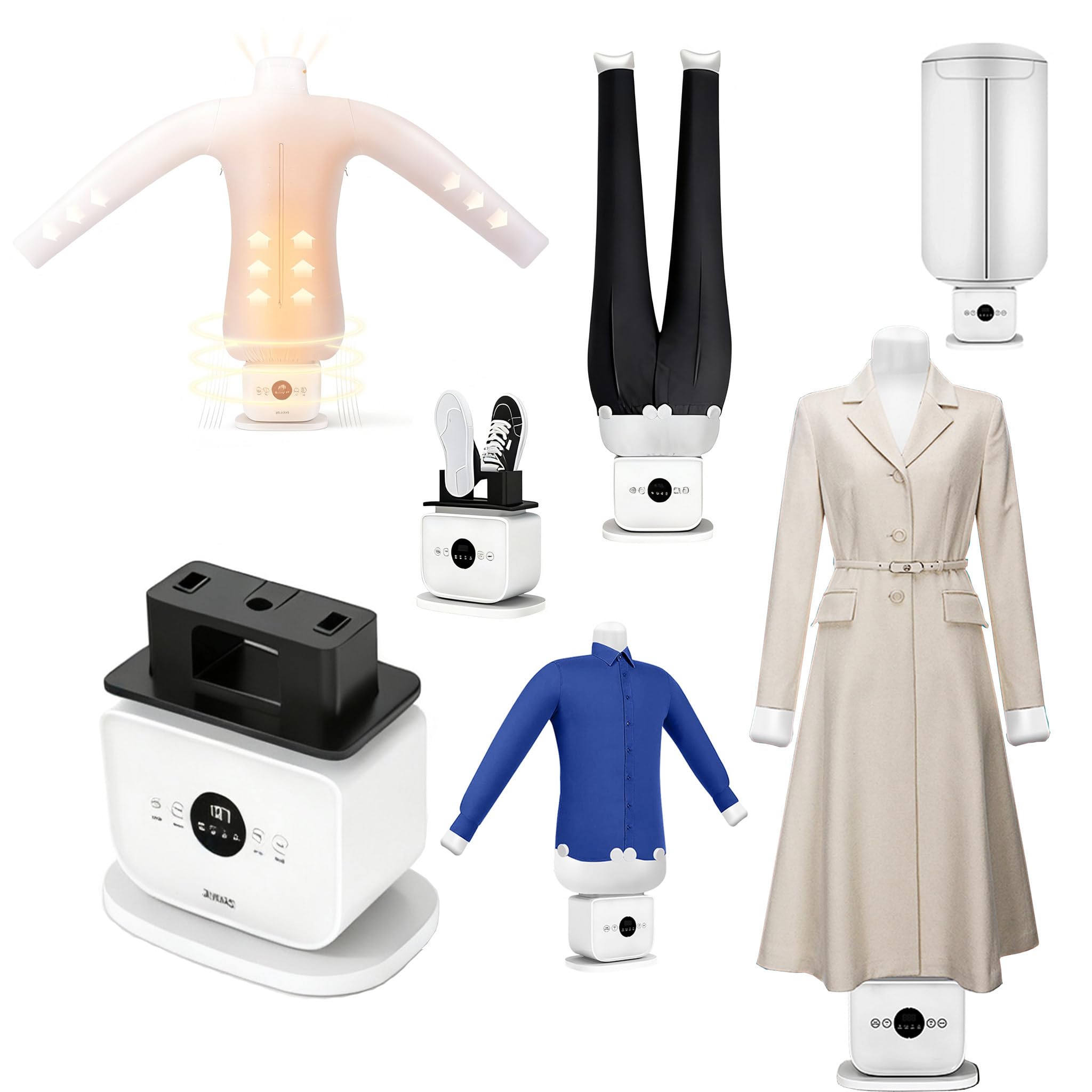 Automatische Bügelmaschine für Zuhause, 3-in-1 Bügel- & Trockensystem, Elektrischer Wäschetrockner, Einstellbare Wärme & Timer für Hemden & Hosen
