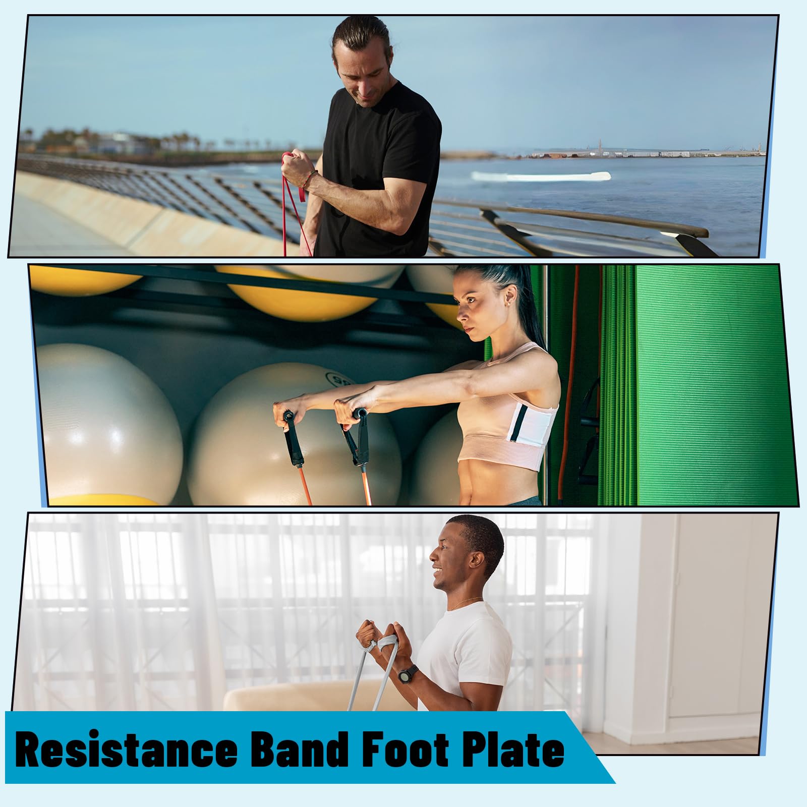 Holzfitnessbrett Mit Widerstandsband - Stiefbrett Für Flexibilitätstraining