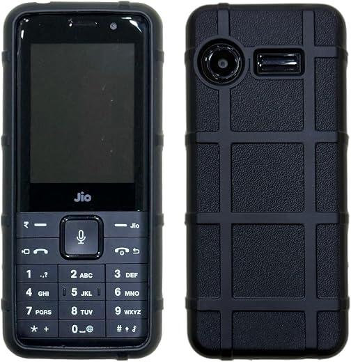 ZAOMA Premium Back Case TPU Cover Compatible for Jio Prima 2 4G Keypad Mobile Feature Phone Rugged Case (JPRIMA2_RUGBLK), ...