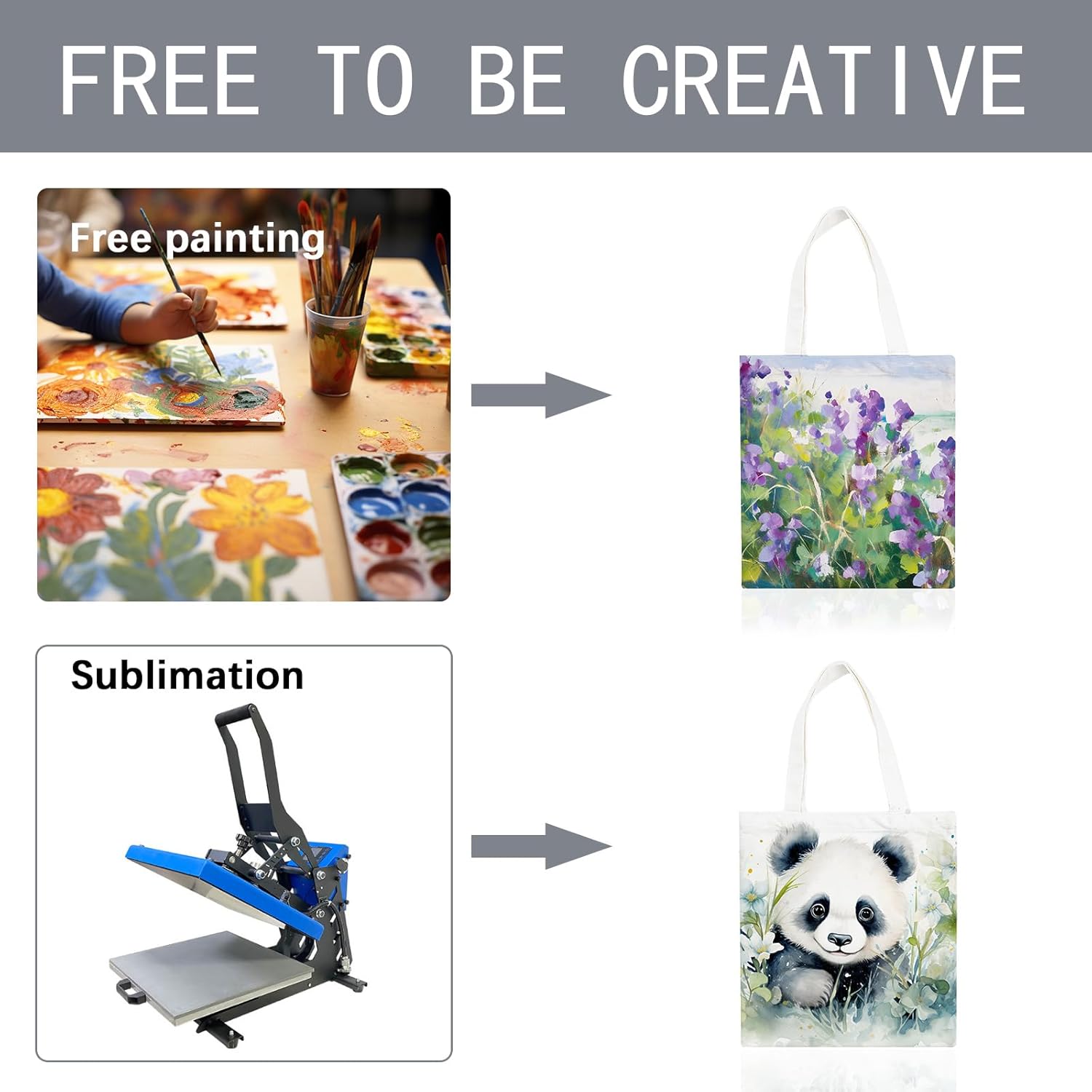 OKBA 10PCS 10.2 * 12.6 inch Sublimation mini tote bags white tote bag Reusable Grocery Bags canvas bags for painting small tote bags for kids DIY - Image 5