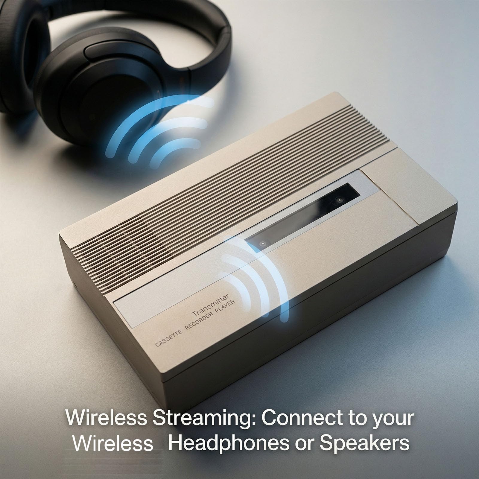 Goshyda Lecteur de Cassettes Portable Magnétophone, Cassette Bluetooth vers Convertisseur Numérique Haut-Parleur intégré
