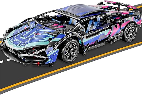 Juego de bloques de construcción de autos deportivos para adultos, auto de carreras técnico coleccionable a escala 1:14, juguete de ingeniería, auto