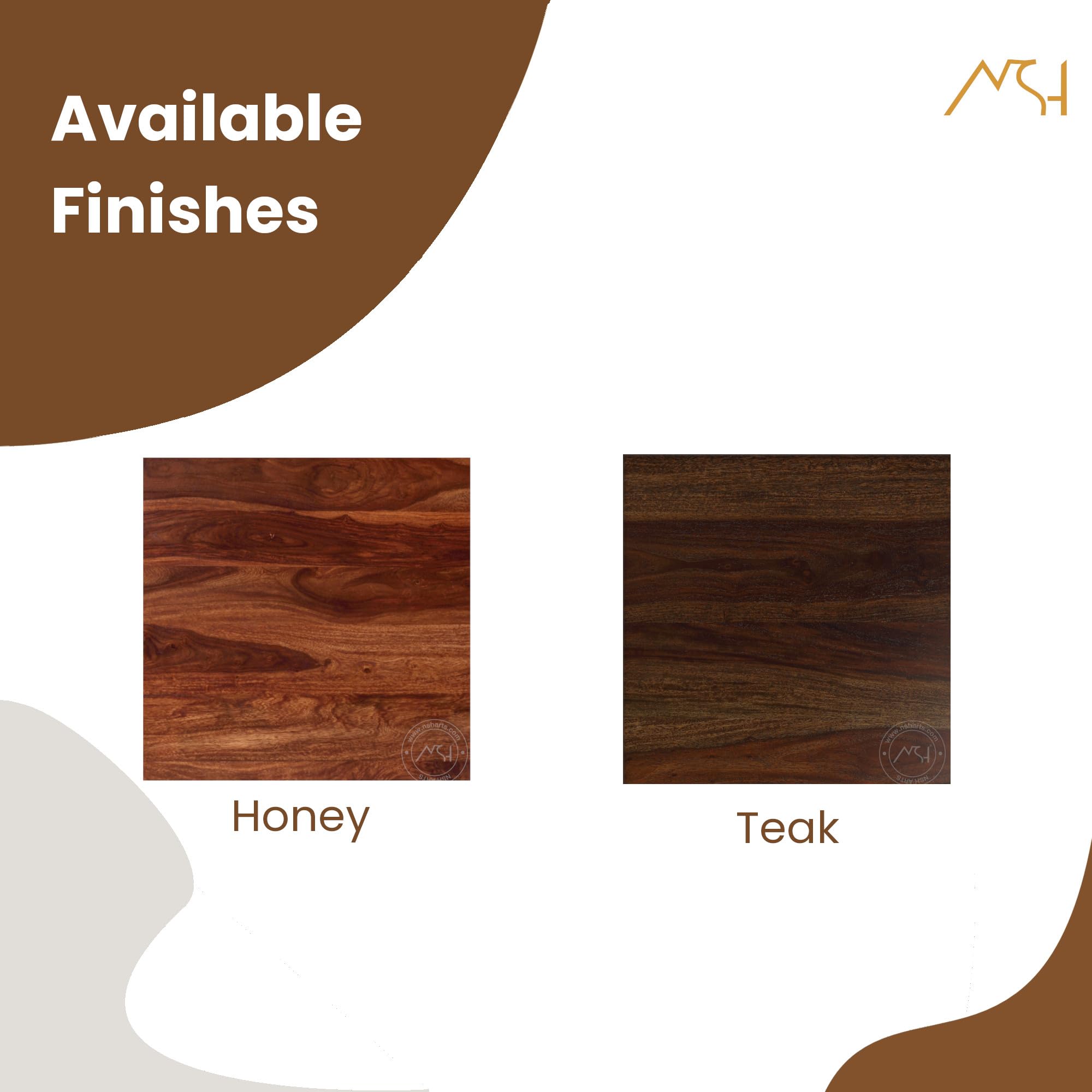 NSH Solid Sheesham Wood Round Top Liva Multipurpose Stool | Pre-Assembled, Ideal Stool for Home, Kitchen, Living Room, Bars and Any Outdoor & Indoor Use | Teak Finish, 1 Wooden Stool 3