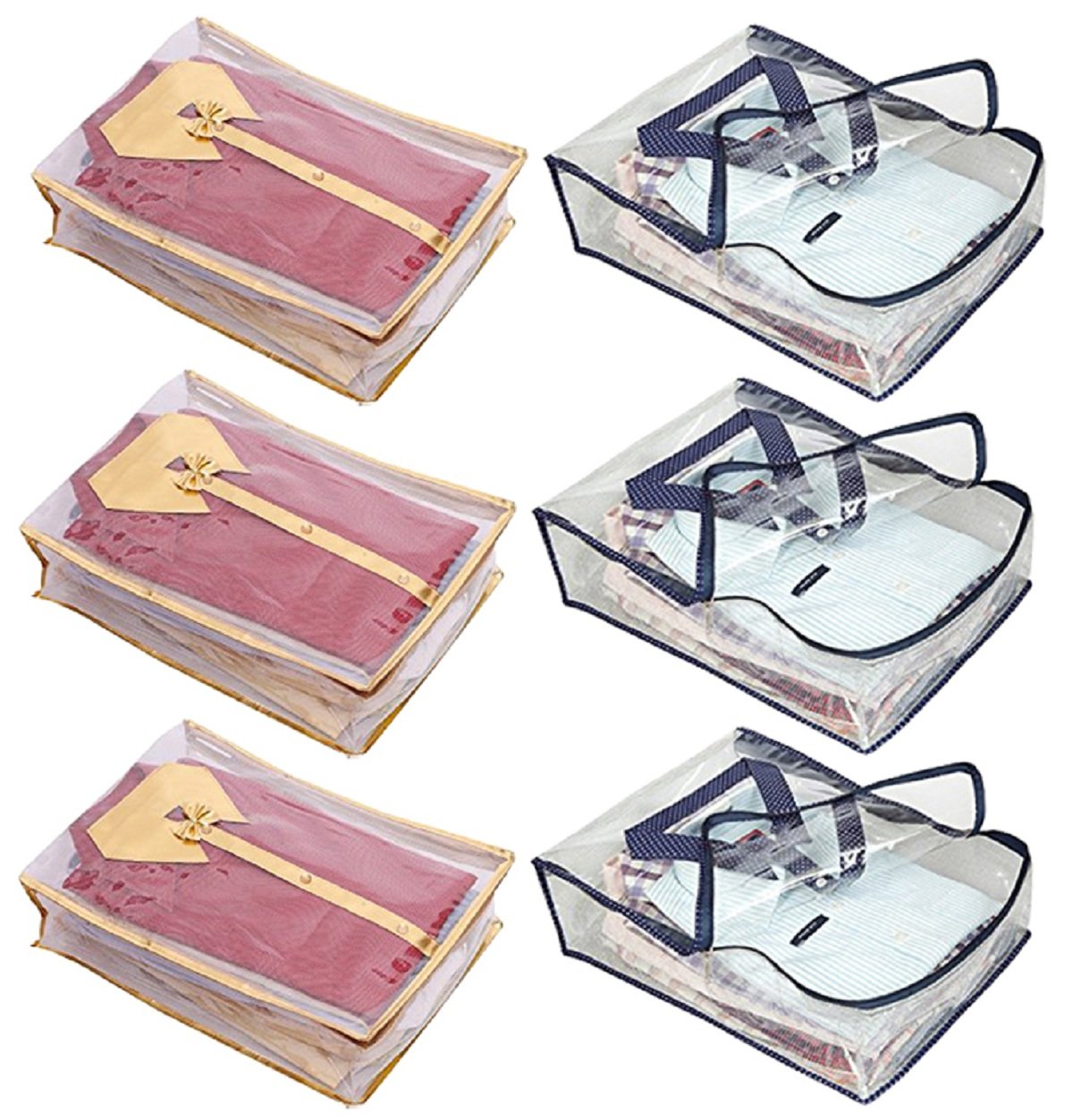 Kuber Industries 6 Piece PVC Shirt Cover Set