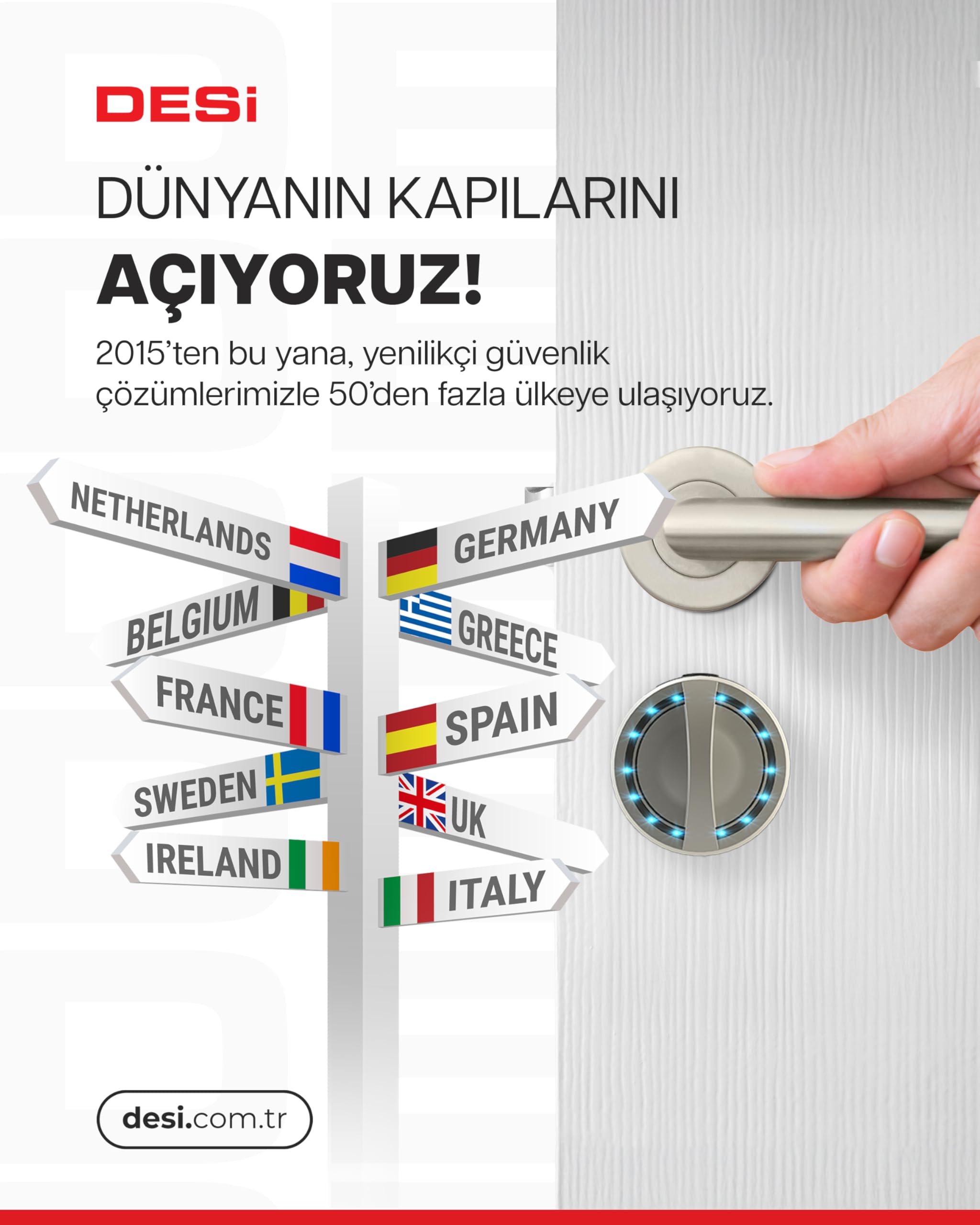 Desi Utopic R Motorlu Silindir Akıllı Kilit, Telefondan Kontrol ve Şarj Edilebilir Pilli Akıllı Kapı Kilidi - Kolay Montaj, Deliksiz Montaj