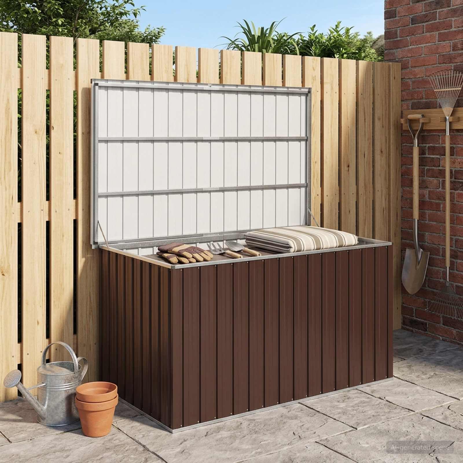 Hothingwell - Caja de almacenaje para jardín, 171 x 99 x 93 cm