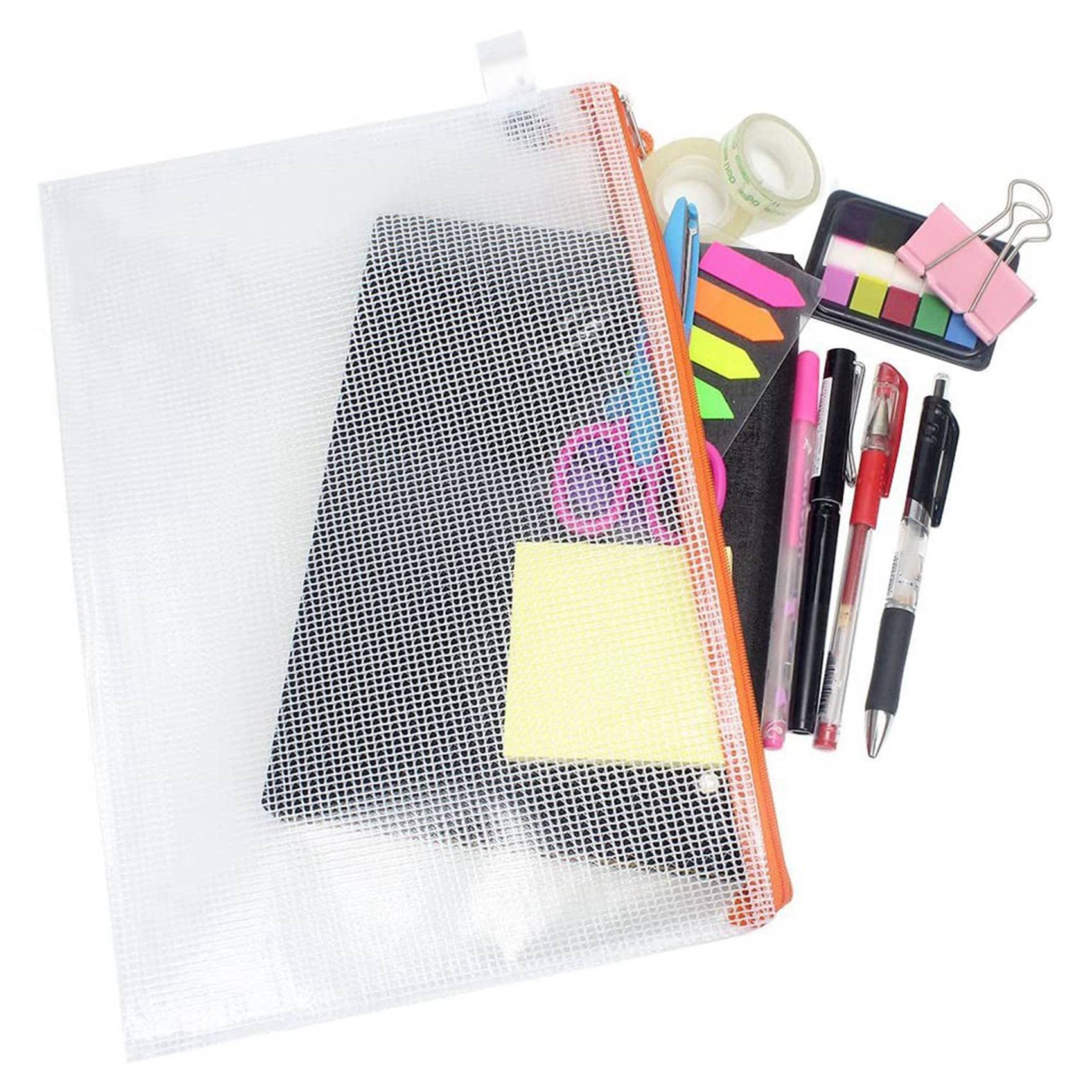VENOAL 64-Teilige Mesh-Reißverschlusstasche-Dokumententasche, Wasserdichte Ordner mit Reißverschluss, A4-Format, für Schulbürobedarf, Reisetaschen