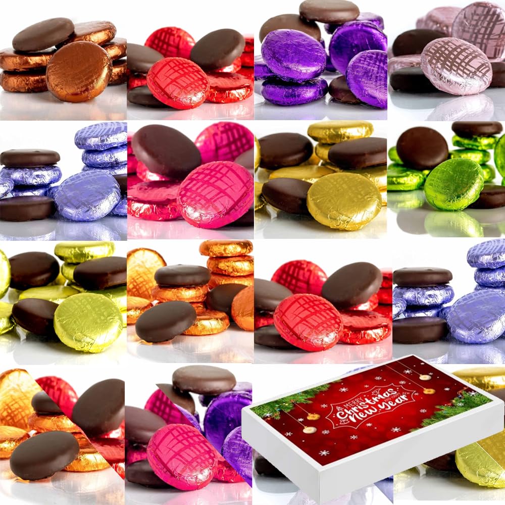 Whittakers Creme Assorted Chocolates Collections With Christmas Box - Variety Colors of Foiled Wrapped Chocolates (250g)