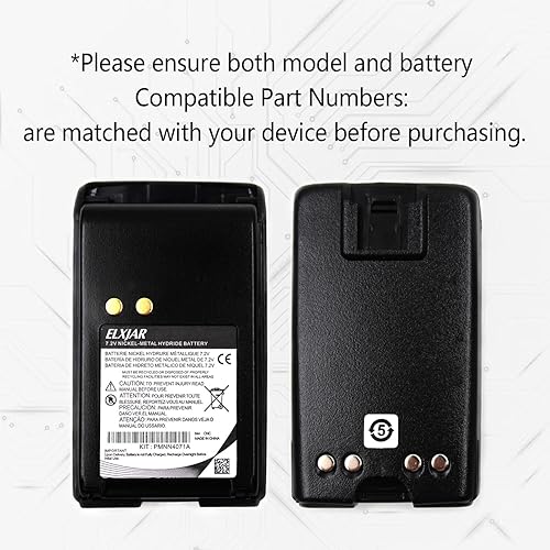 Miniatura 4 de Paquete de 4 baterías de repuesto para radios Motorola Mag One BPR40 A8 PMNN4071 PMNN4071A PMNN4071A PMNN4071AR Walkie Talkie con clip para cinturón