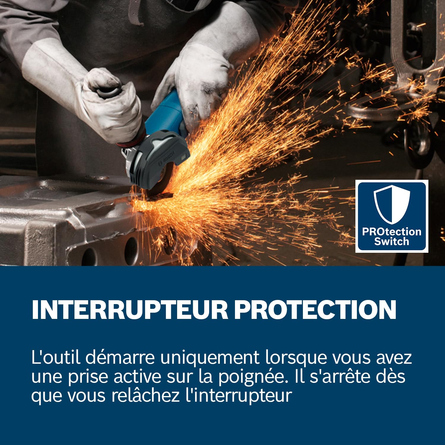 Bosch Professional Meuleuse angulaire filaire GWS 12-125 P (Ø disque : 125 mm, 1 200 W, y compris poignée auxiliaire Vibration Control, capot de protection, clé à ergots)