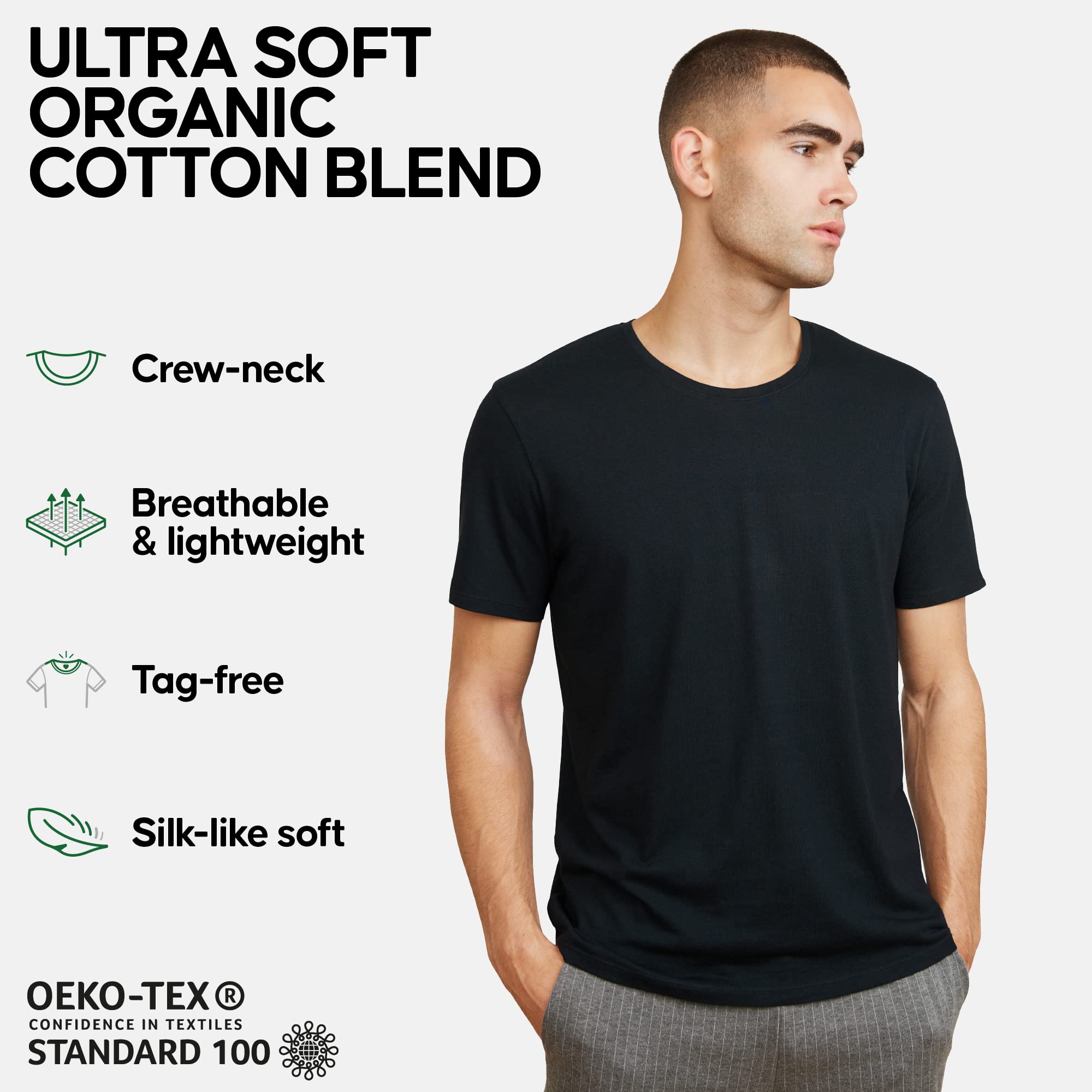 DANISH ENDURANCE Maglietta Uomo Maniche Corte, Morbida T-Shirt in Cotone Biologico Premium