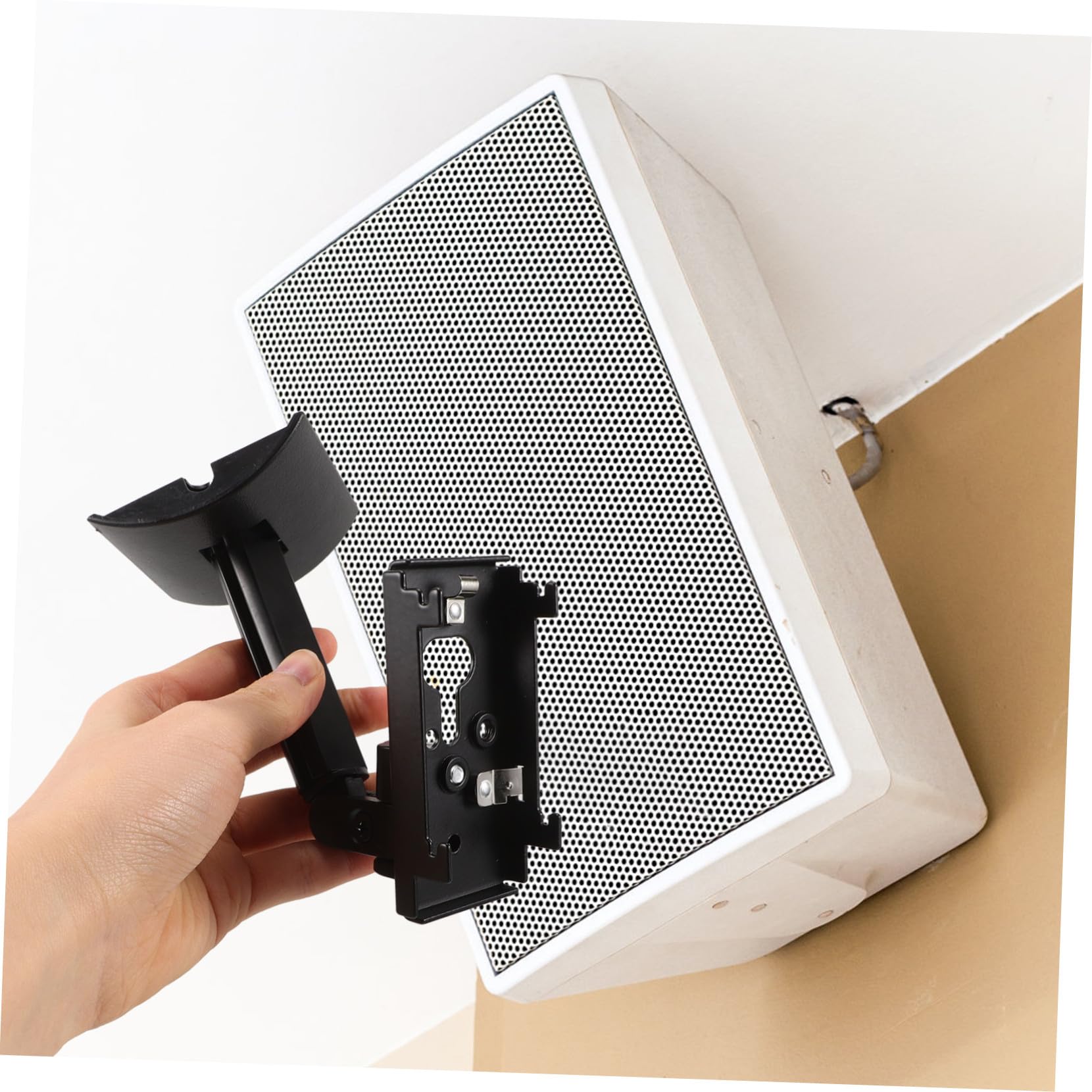 Verstellbare Lautsprecher Wandhalterung Schwenkbar und Neigbar Platzsparender Wandhalter für Surround Sound Kompatibel mit Kleinen Boxen Moderne Schwarze Halterung